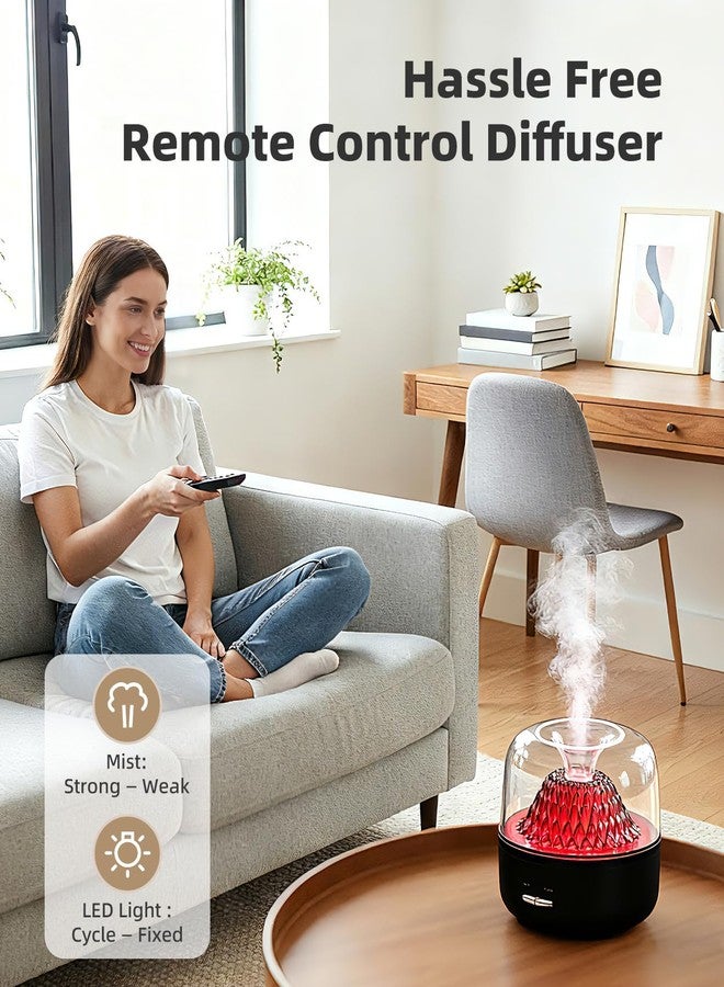 KinYiLO Small Essential Oil Diffuser for Home, Stylish Volcano Mountain View & Colorful Lighting, Aromatherapy Aroma Diffusers, Small Size for Personal Office Desk Bedroom Bathroom - Image 3